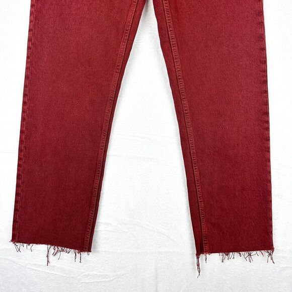 Re/Done 70s Stove Pipe Jeans Size 27 High Rise Button Fly Washed Brick Straight - Picture 8 of 12